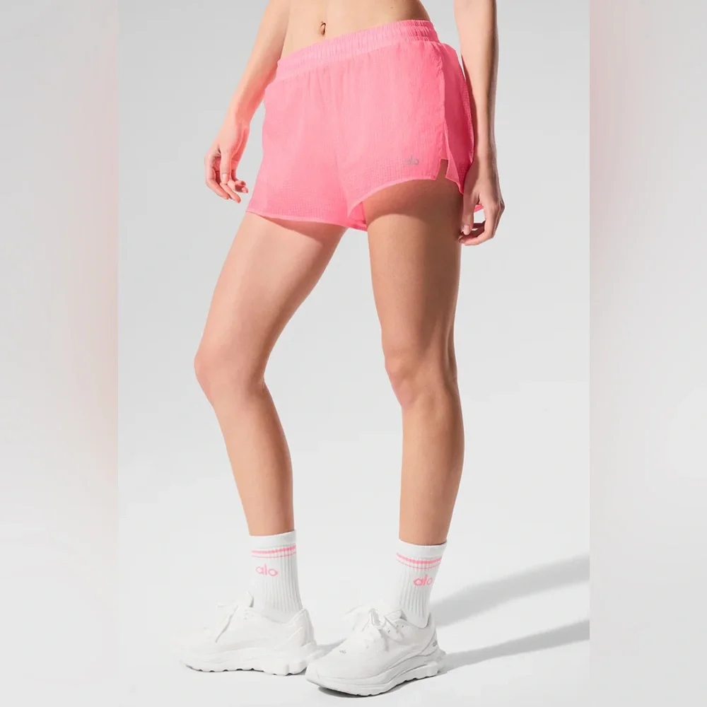 Alo Yoga Game Time Short NWT in Neon Bubblegum size Small and Medium